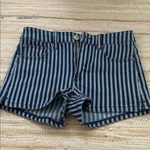 Dark blue and white stripped American Eagle shorts